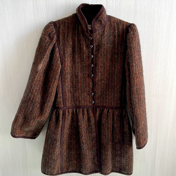 1976 YVES SAINT LAURENT 'Russian collection' striped wool coat size 36 EU (4-6) - Picture 2 of 15